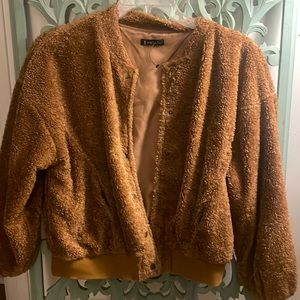 fuzzy bomber jacket